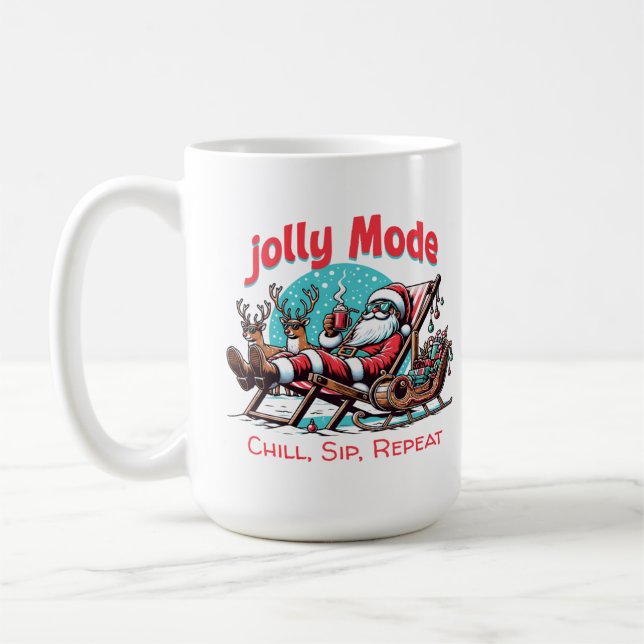 Jolly Mode Santa Chill Sip Repeat  for Coworker Kaffeetasse (Links)