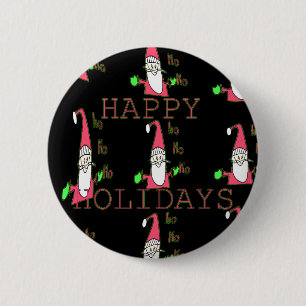 Jolly Mouse Santa: Eine lustige Urlaubserscheinung Button