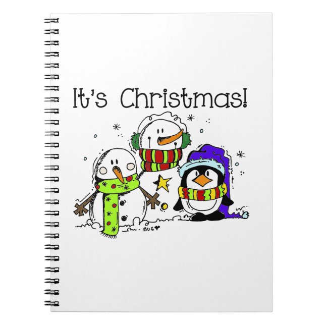 Jolly Niedlich Snowmen und Pinguine Weihnachten Notizblock (Vorderseite)