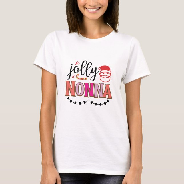 Jolly Nonna - Weihnachten T-Shirt (Vorderseite)