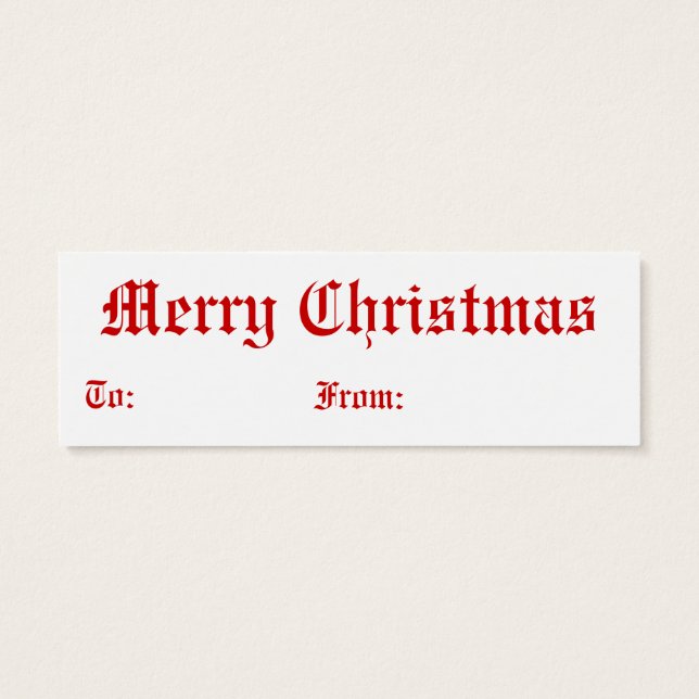 Jolly old St. Nicholas Gift Tags (Rückseite)