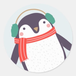 Jolly Penguin Runder Aufkleber