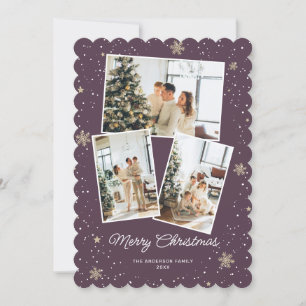 Jolly Purple Photo Collage Joyeux Noël Carte