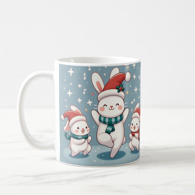Jolly Rabbit Dance Weihnachtsgeschenk in jedem Sch Kaffeetasse (Links)