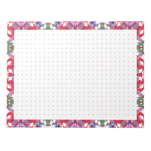 Jolly Red Christmas Fun Dot Grid Organisator Plane Notizblock (Vorderseite)