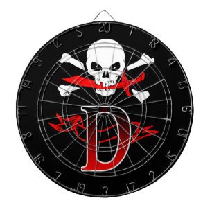 Jolly Roger D Monogram Anfangs Dartscheibe