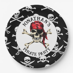 JOLLY ROGER PIRATE Assiette en Papier