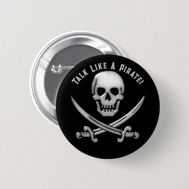 Jolly Roger Pirate Day Button (Vorne & Hinten)
