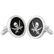 Jolly Roger Swords Pirate Cuff Links