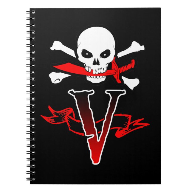 Jolly Roger V Monogram Anfangs Notizblock (Vorderseite)