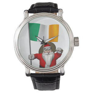 Jolly Saint Nicholas mit der Flagge Irlands Armbanduhr