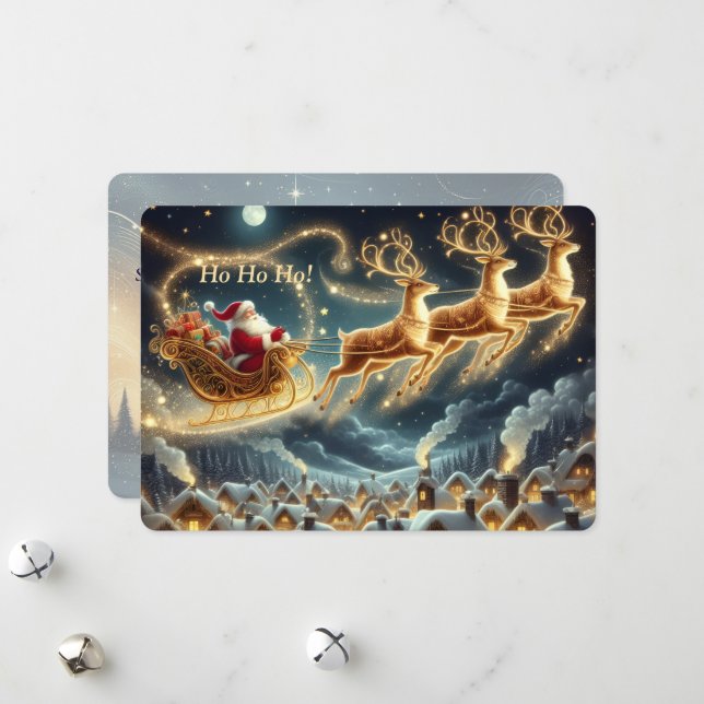 Jolly Santa Christmas Card   Feiertagskarte (Vorderseite/Rückseite Beispiel)