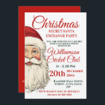 Jolly Santa Christmas Santa Exchange Party Einladung<br><div class="desc">Ein stilvolles Weihnachtsjolly-Design für ein Weihnachtsgeheimnis Santa Exchange-Feier. Verfügt über eine Aquarell Xmas große lächelnde Weihnachtsgesicht,  rote Weihnachtsmannmütze und rot-grüne Text. Alle Texte können bei Bedarf geändert werden.</div>