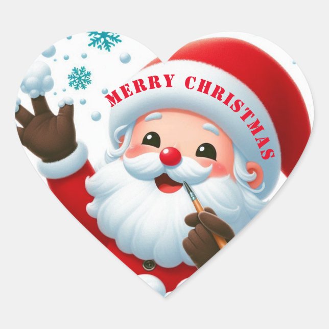 Jolly Santa Classic Round Stickers (Vorderseite)