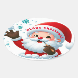 Jolly Santa Classic Round Stickers