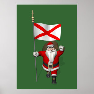 Jolly Santa Claus Besuch Alabama Poster