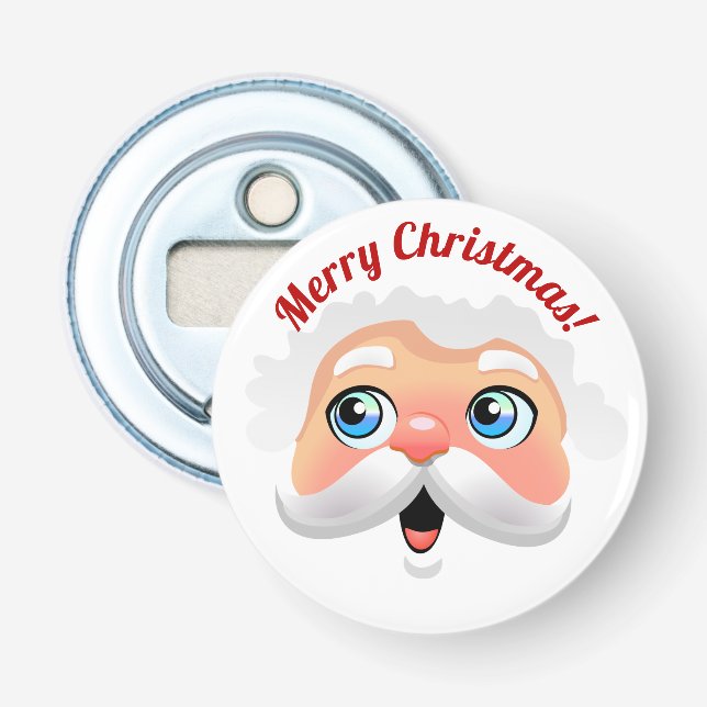 Jolly Santa Claus Cartoon Flaschenöffner (Vorderseite)