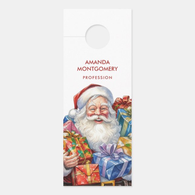 Jolly Santa Claus Classic Christmas Business Türanhänger (Vorderseite)