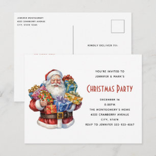 Jolly Santa Claus Classic Christmas Einladungspostkarte