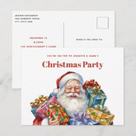 Jolly Santa Claus Classic Christmas Einladungspostkarte