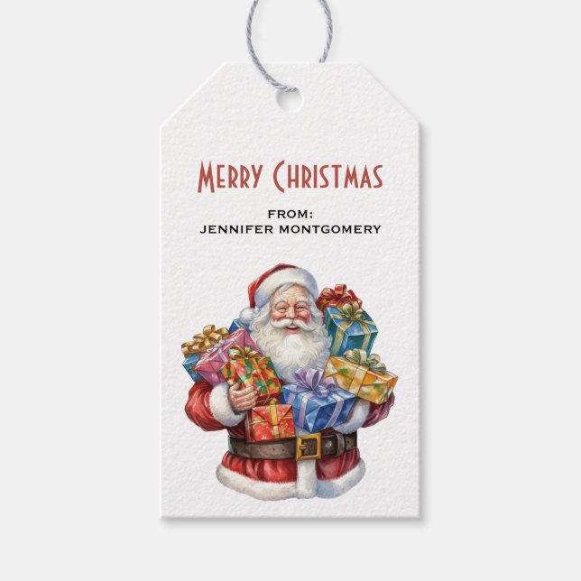 Jolly Santa Claus Classic Christmas Geschenkanhänger (Vorderseite)