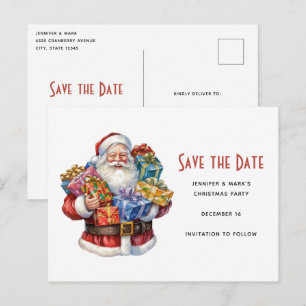 Jolly Santa Claus Classic Christmas Save the Date Einladungspostkarte