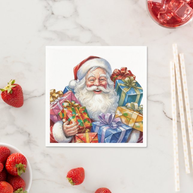 Jolly Santa Claus Classic Christmas Serviette (Beispiel)