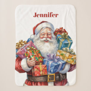 Jolly Santa Claus Classic Christmas Sherpadecke
