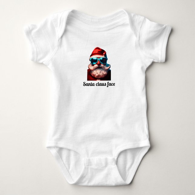 Jolly Santa Claus Face Design T-Shirt - Festivals  Baby Strampler (Vorderseite)