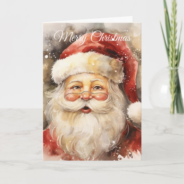 Jolly Santa Claus Feiertagskarte (Vorderseite)