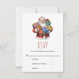 Jolly Santa Claus im traditionellen Roten Anzug RSVP Karte