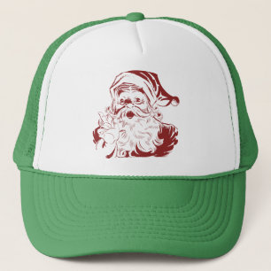 Jolly Santa Claus in Red Fun Retro Frohe Weihnacht Truckerkappe