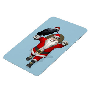 Jolly Santa Claus Lieben Black Ravens Magnet