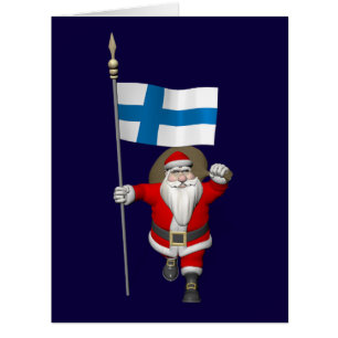 Jolly Santa Claus mit der Flagge Finnlands