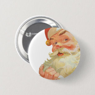 Jolly Santa Claus mit einem Geheimnis, Weihnachtsf Button