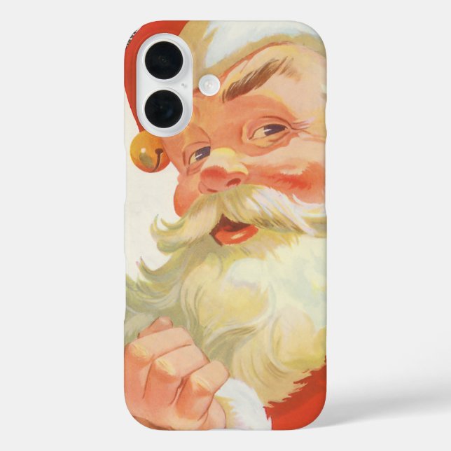 Jolly Santa Claus mit einem Geheimnis, Weihnachtsf iPhone 16 Hülle (Rückseite)