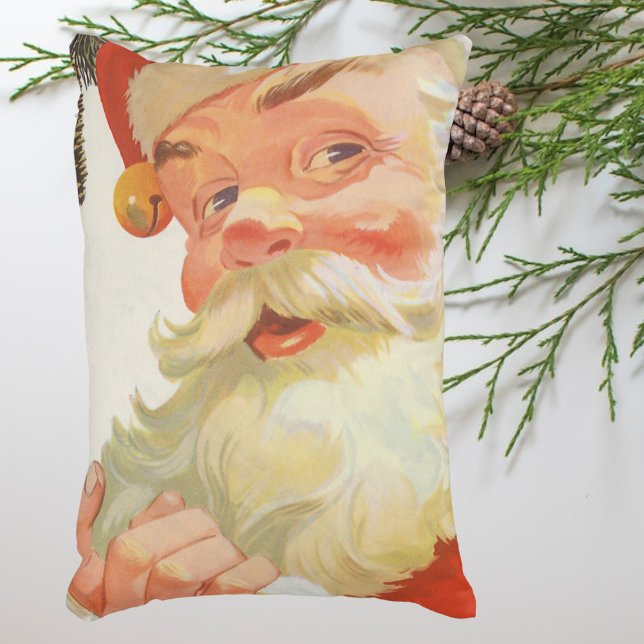 Jolly Santa Claus mit einem Geheimnis, Weihnachtsf Zierkissen (Von Creator hochgeladen)