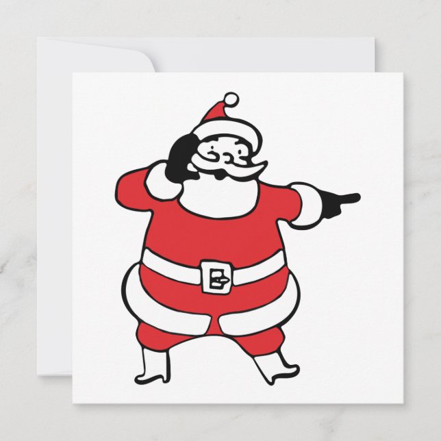 Jolly Santa Claus ruft Reindeer zu Weihnachten an (Vorderseite)