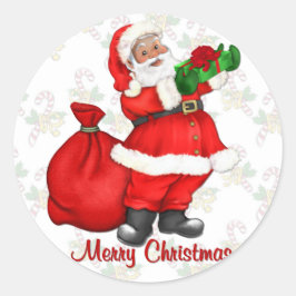 Jolly Santa Claus Runder Aufkleber