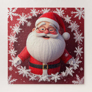 Jolly Santa Claus Umgeben von Schneeflocken