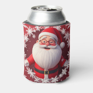 Jolly Santa Claus Umgeben von Schneeflocken Dosenkühler