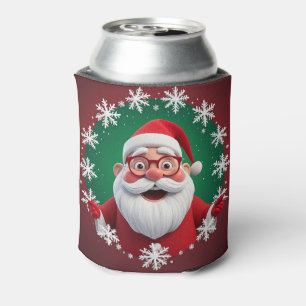 Jolly Santa Claus Umgeben von Schneeflocken Dosenkühler