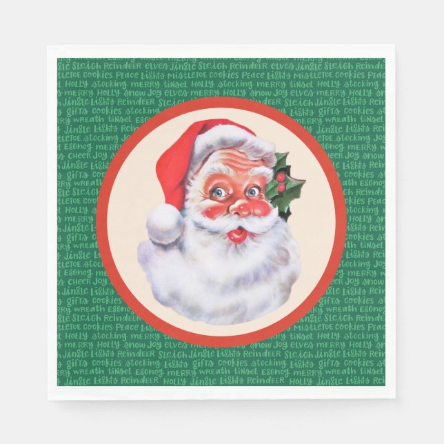 Jolly Santa Claus Weihnachts-Party Serviette (Vorderseite)