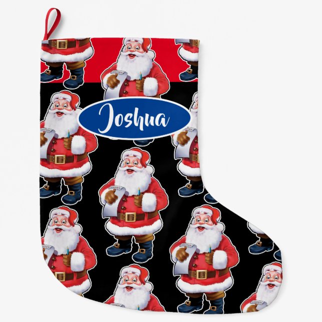 Jolly Santa custom boys Weihnachtsjung Strumpf Großer Weihnachtsstrumpf (Vorderseite)