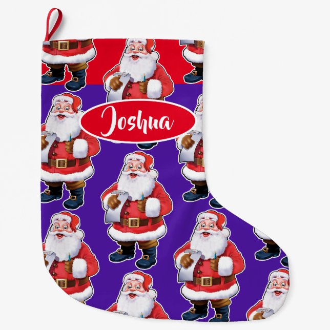 Jolly Santa custom boys Weihnachtsjung Strumpf Großer Weihnachtsstrumpf (Vorderseite)