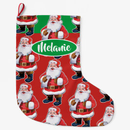 Jolly Santa Custom Girls Weihnachtsmädchen Strumpf Großer Weihnachtsstrumpf