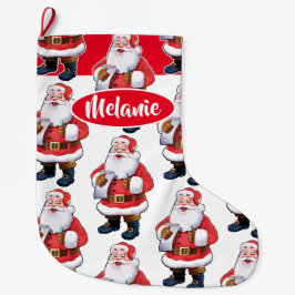 Jolly Santa Custom Girls Weihnachtsmädchen Strumpf Großer Weihnachtsstrumpf