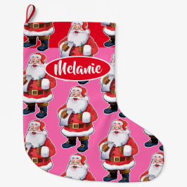 Jolly Santa Custom Girls Weihnachtsmädchen Strumpf Großer Weihnachtsstrumpf