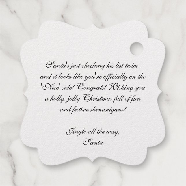 Jolly Santa Geschenkanhänger (Rückseite)