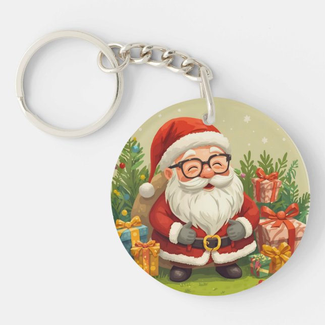 Jolly Santa Keychain Charm  Schlüsselanhänger (Vorderseite)